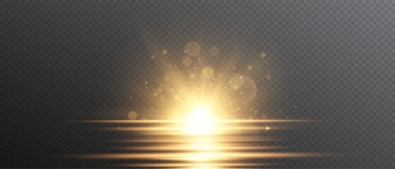 Vector transparent sunlight with special lens flare effect. png	
