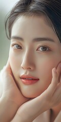 Wall Mural - Beautiful Asian Woman with Soft Skin and Makeup