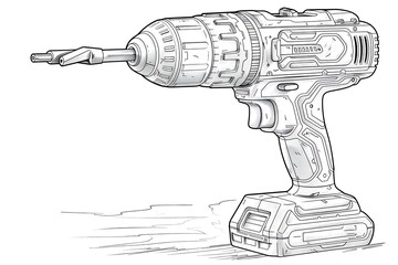 Cordless drill illustration