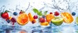 © santima - Fresh fruit splash, white isolate background