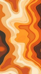 Wall Mural - Abstract Orange and Brown Wavy Lines Background Design