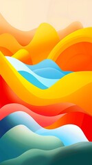 Sticker - Abstract Colorful Wavy Pattern Background