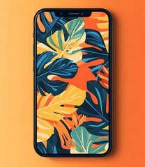 Wall Mural - Tropical Leaves Phone Wallpaper