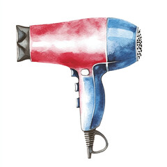 Hair dryer watercolor clipart illustration isolate