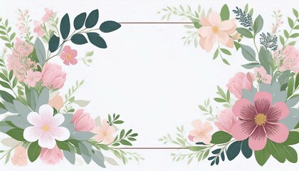 Invitation card floral design template