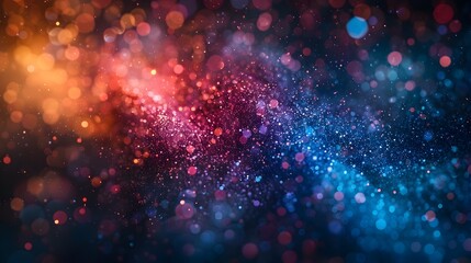 A colorful galaxy with blue, red, and orange stars generative AI