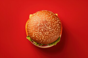 Canvas Print - Hamburger hamburger sesame food.