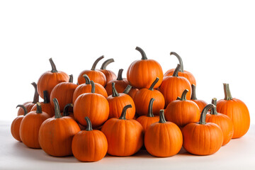 Wall Mural - a lot of pumpkins isolated on white