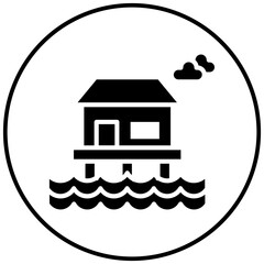 Poster - Resort vector icon. Can be used for Coastline iconset.