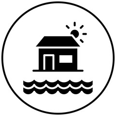 Wall Mural - Coast House vector icon. Can be used for Coastline iconset.