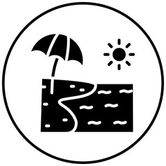 Canvas Print - Beach Umbrella vector icon. Can be used for Coastline iconset.