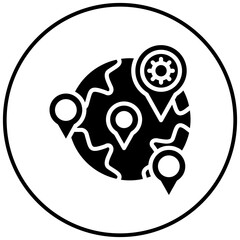 Sticker - Outbreak Map vector icon. Can be used for Infectious Diseases iconset.