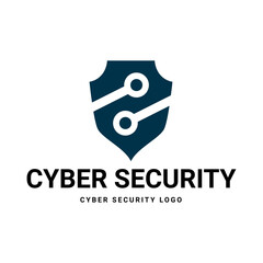 Wall Mural - Cyber Security Logo or badge for technology and security company.