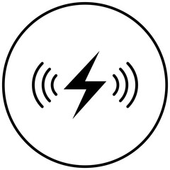 Sticker - Wireless Charging vector icon. Can be used for Battery and Power iconset.