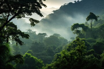 Wall Mural - Trees canopy vegetation landscape outdoors.