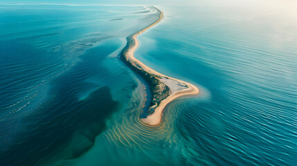 Wall Mural - Aerial View of a Sandbar in the Ocean