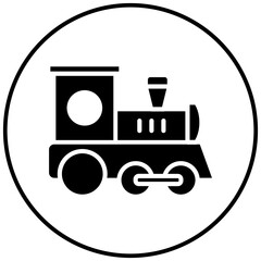 Poster - Toy Train vector icon. Can be used for Baby Shower iconset.