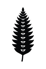 Sticker - Boston Fern Black Vector.