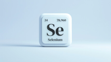 A simple icon of the chemical element Selenium on a white background from the periodic table elements.