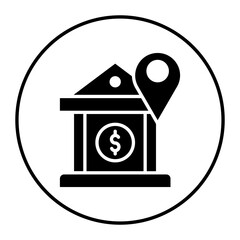 Canvas Print - Bank Location vector icon. Can be used for Business and Finance iconset.