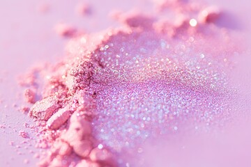 Crushed pink glitter eyeshadow makeup texture