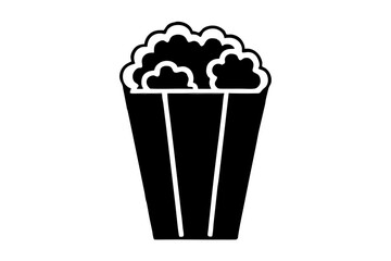 pop corn  silhouette vector icon illustration