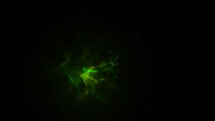 Wall Mural - Rapid Green Bog Plasma stream and particles Loop Background Alpha Channel 03