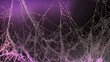 © Oksana Smyshliaeva - Intricate Purple Cobweb Network on Dark Background