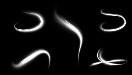 Wall Mural - curved glowing lines light effect. bright light swirl. high speed light energy effect for game chara