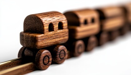 A small wooden toy train