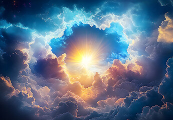 Wall Mural - creation of heaven and earth. generative ai