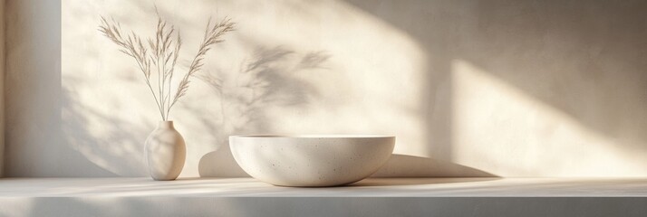 Sticker - minimalist product display, sleek design on a smooth surface, soft blur in neutral tones enhancing s