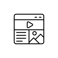 Web layout outline icons, minimalist vector illustration ,simple transparent graphic element .Isolated on white background