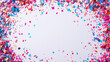 © Coppi AI - ballot box and vote confetti: a vibrant frame made from ballot box and vote-themed confetti, arranged around a soft white background
