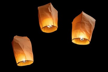 Lanterns floating illuminated traditional.