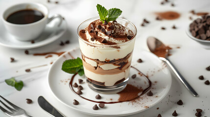 Sticker - Classic Tiramisu Dessert with Coffee and Chocolate