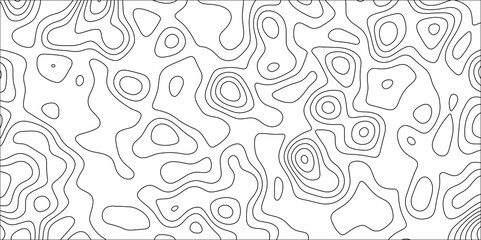 Wall Mural - Abstract black & white topographic Contour Scheme and Terrain on old paper. Geographic mountain terrain. Contour map background. Cartographic Weave with seamless striped patterns and wavy Lines