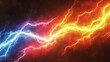 © Keisa - A vibrant display of colorful lightning bolts against a dark background.