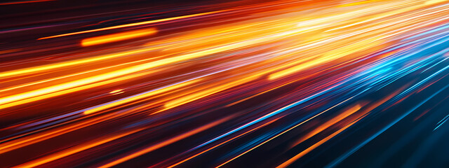 Canvas Print - Neon Light Streaks in Motion