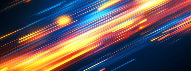 Canvas Print - High-Tech Light Streaks Racing Through Darkness