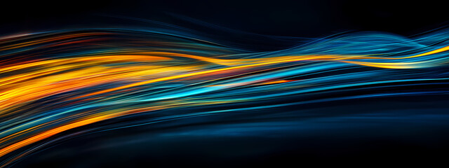 Wall Mural - High-Tech Light Streaks Racing Through Darkness