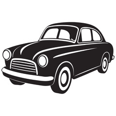 Wall Mural - Retro car icon silhouette vector on a white background