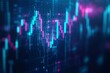 © kXYANN - Digital Financial Data Graph in Neon Blue and Pink Light with Bokeh Effect