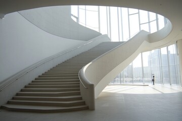 Sticker - Modern architectural curved staircase