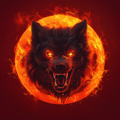  A fierce red dog, game icon, game element, Illustration