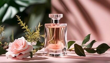 Wall Mural - Elegant perfume product showcase with artistic lighting and stylish composition