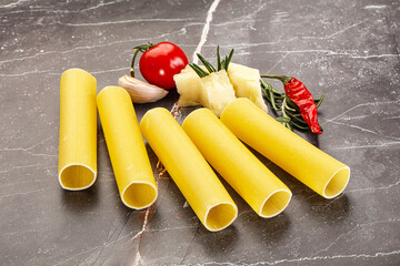 Wall Mural - Raw uncooked Italian pasta Cannelloni