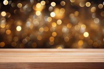 Sticker - Bokeh background wood illuminated backgrounds.