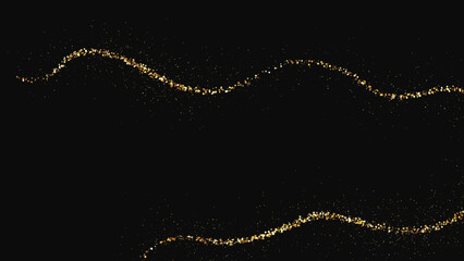 Wall Mural - Gold glittering confetti wave and stardust