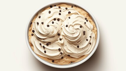 Close-up of a Bowl of Vanilla Ice Cream with Chocolate Chips